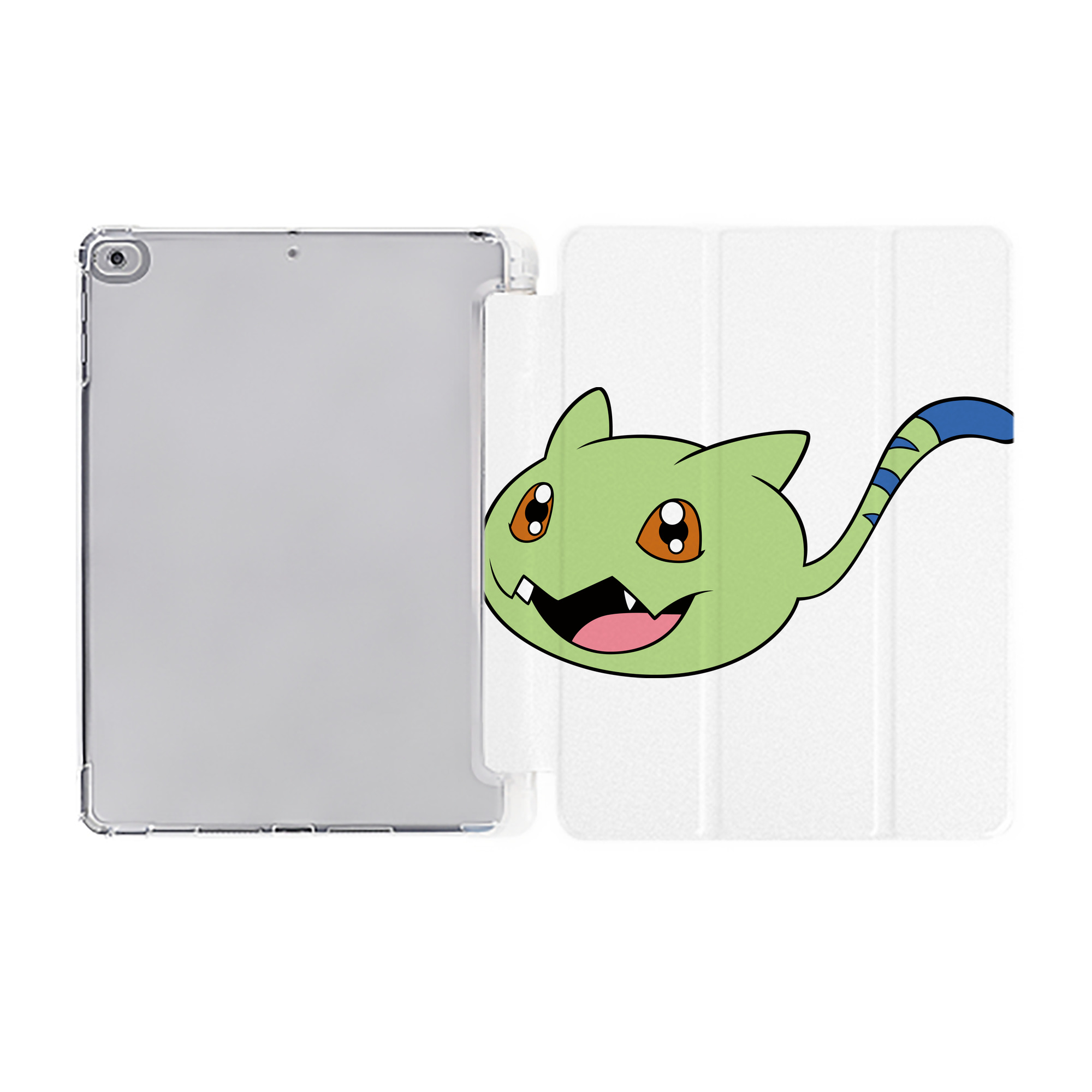 （画像用） Digimon デジタルモンスター/デジモン IPad ケース ペン収納付き 三つ折りスタンド PUレザー×シリコン 対応機種9.5/10.5/10.9インチ